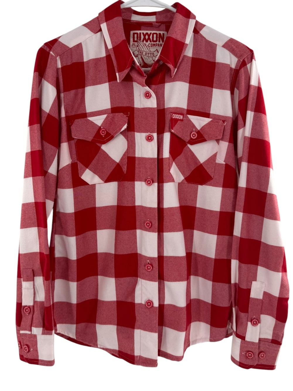 Dixxon Flannel Co Shirt Medium Red Buffalo Plaid Button Up Long Sleeve Otto